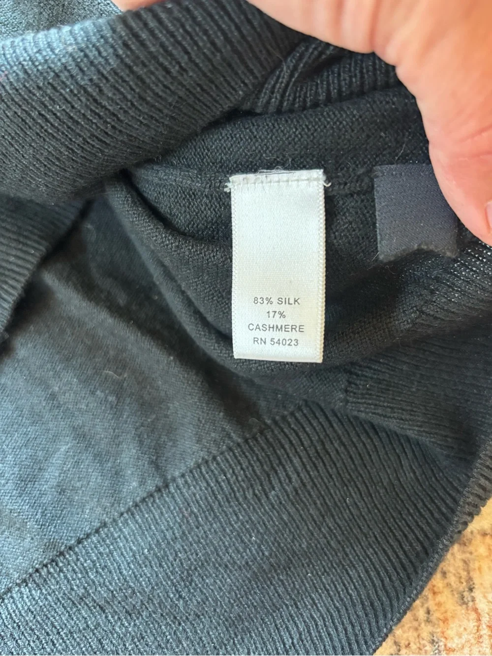 Men's Silk/cashmere Black Crewneck Sweater - Timeless Pullover